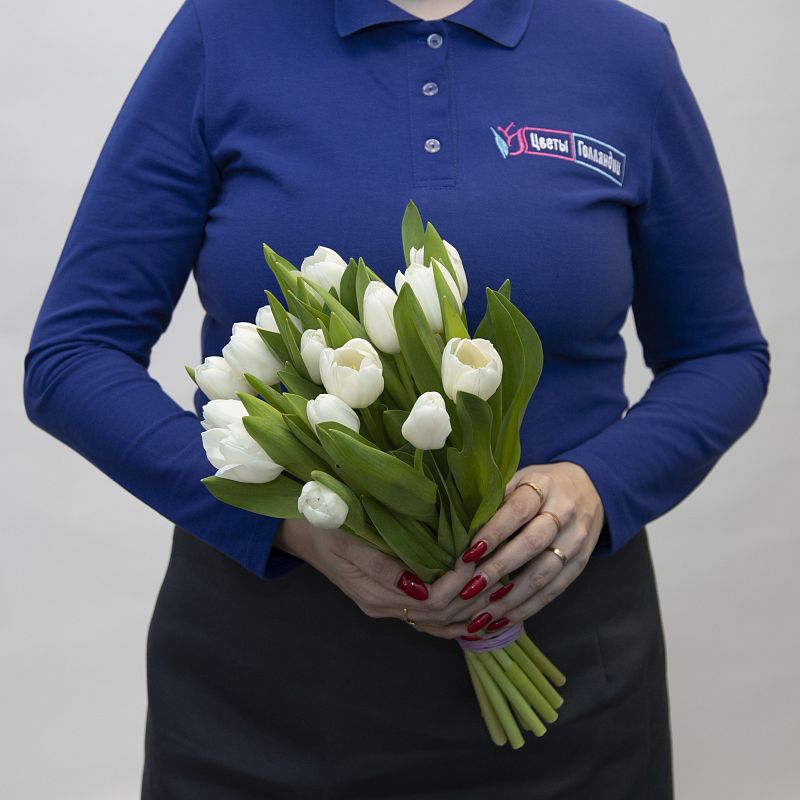 Букет белых тюльпанов фото