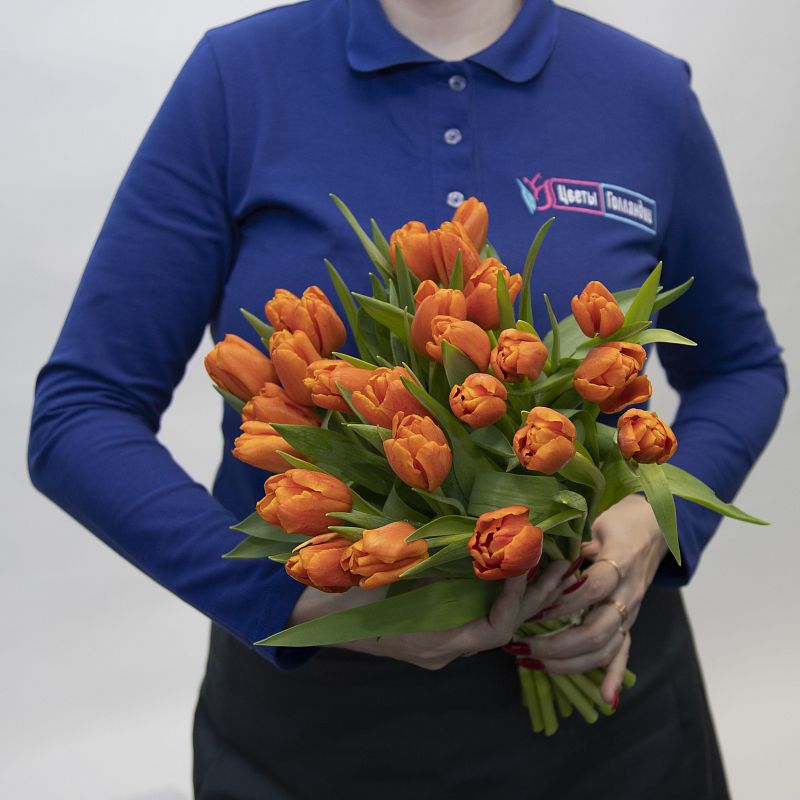 25 оранжевых тюльпанов фото
