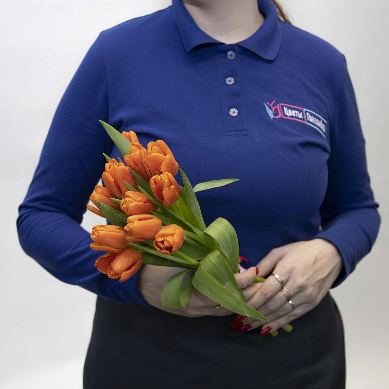 11 оранжевых тюльпанов фото