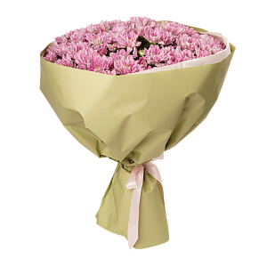 Букет из 15 розовых хризантем