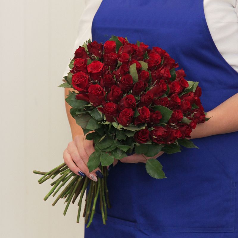 Букет из 51 красной розы Ред Тач 35 см фото