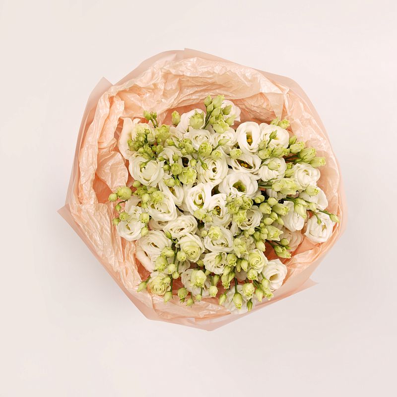 Букет из белого лисиантуса M фото