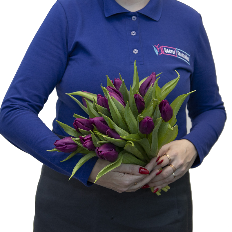 Букет фиолетовых тюльпанов фото