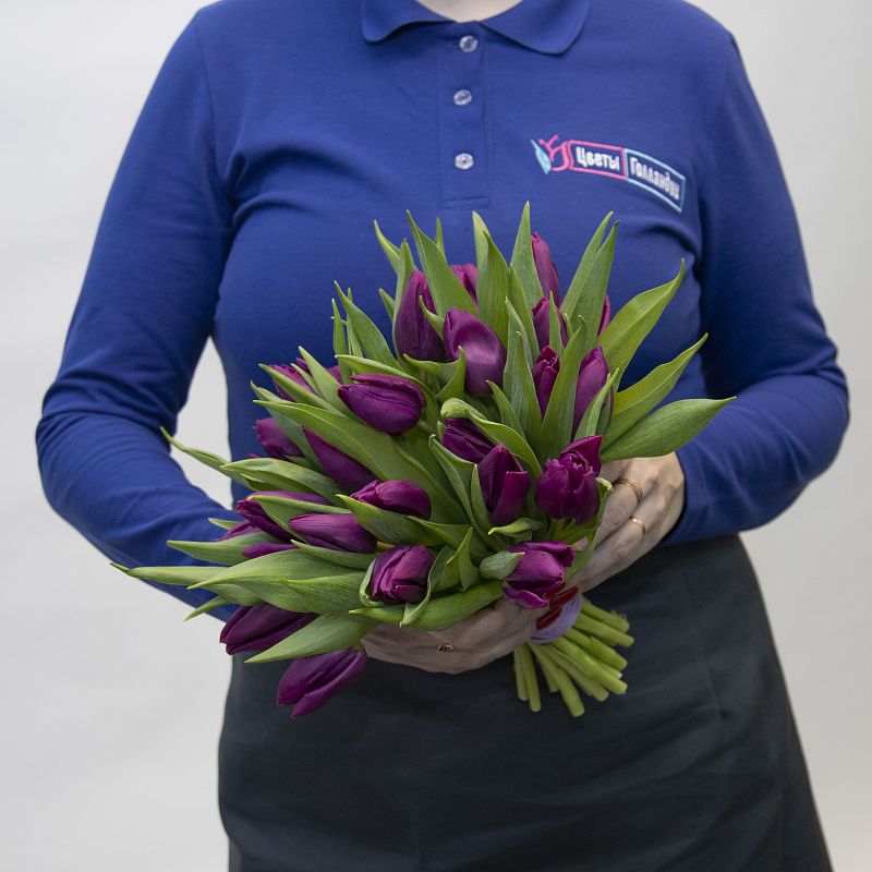 25 фиолетовых тюльпанов фото