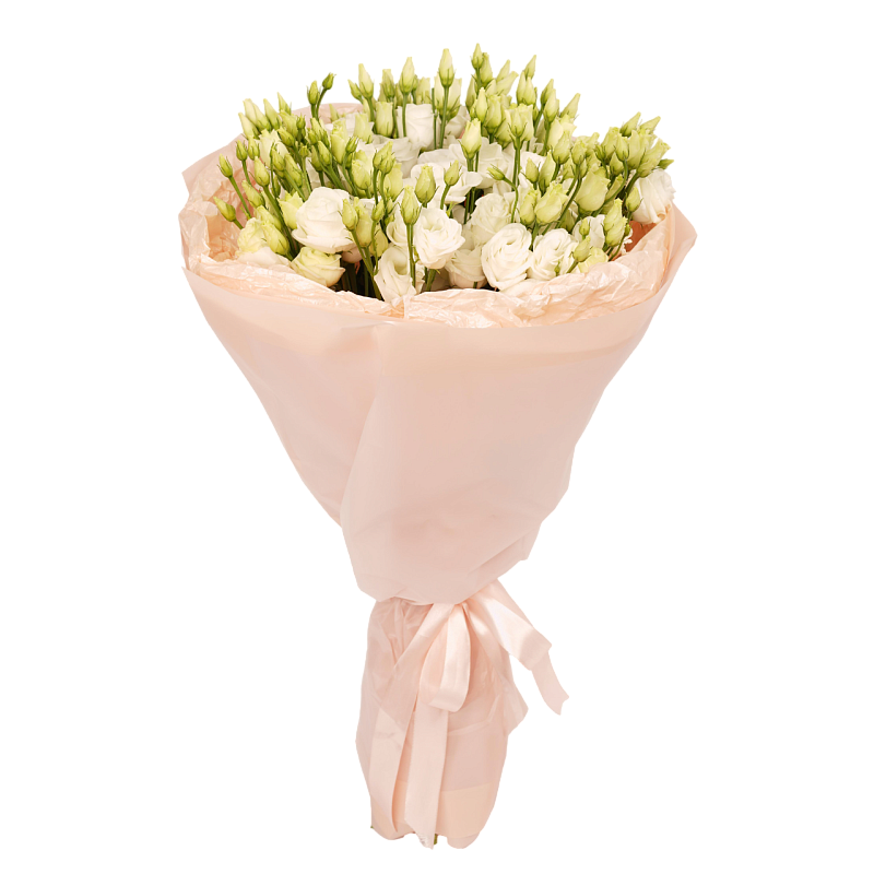 Букет из белого лисиантуса M фото