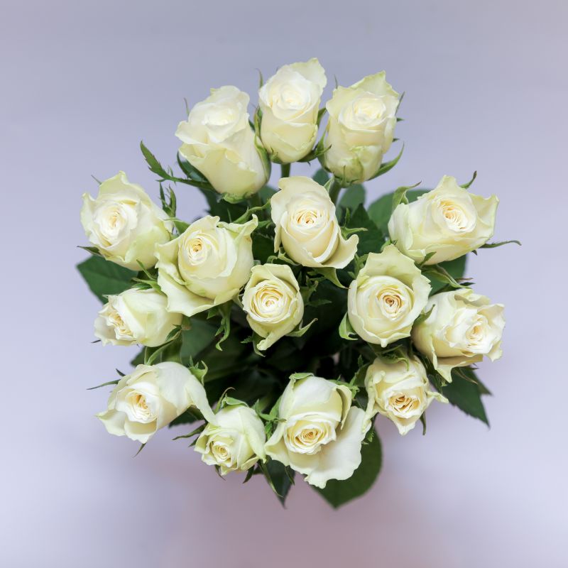 Букет белых роз Атена 35 см фото
